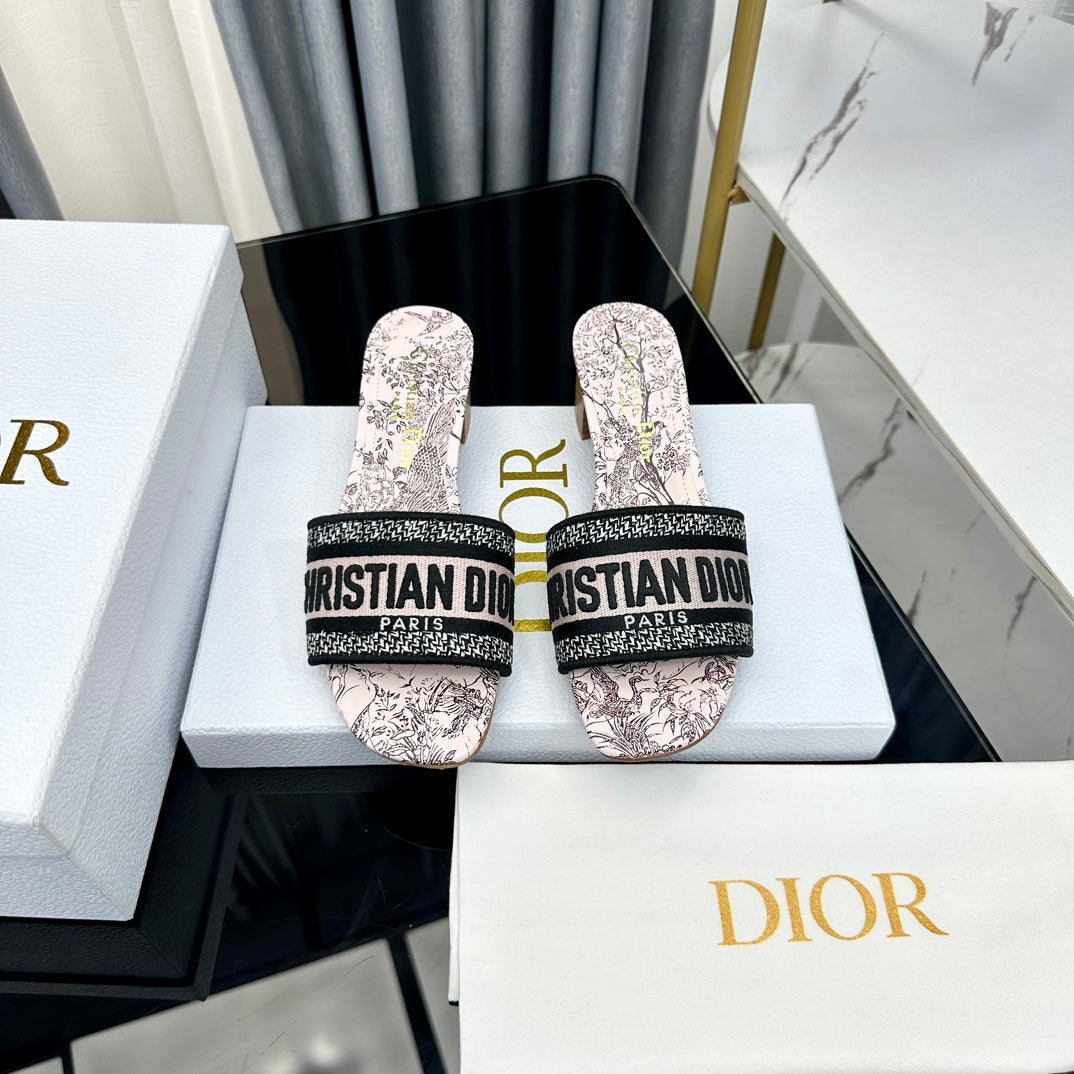 DIOR CD Mule Dway Heeled Slide 45mm Style 39