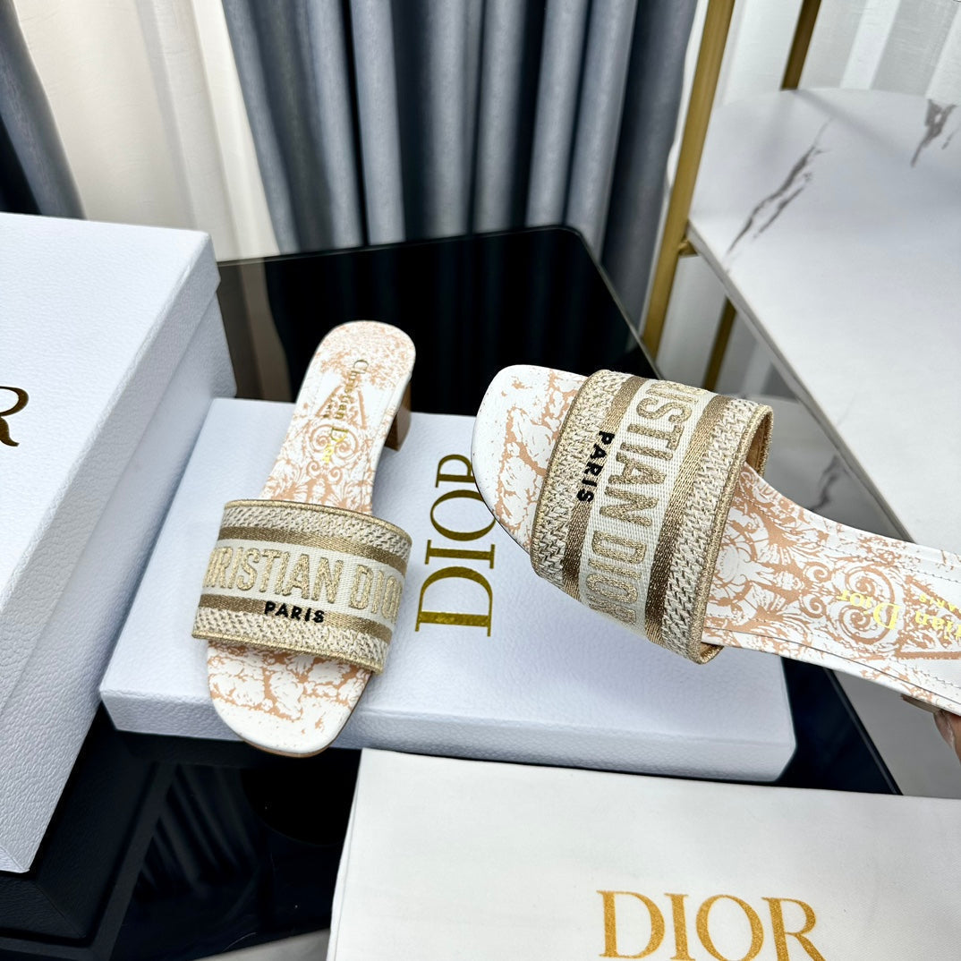 DIOR CD Mule Dway Heeled Slide 45mm Style 86