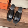 HERMES GLAM MULE 60 BLACK LAMBSKIN