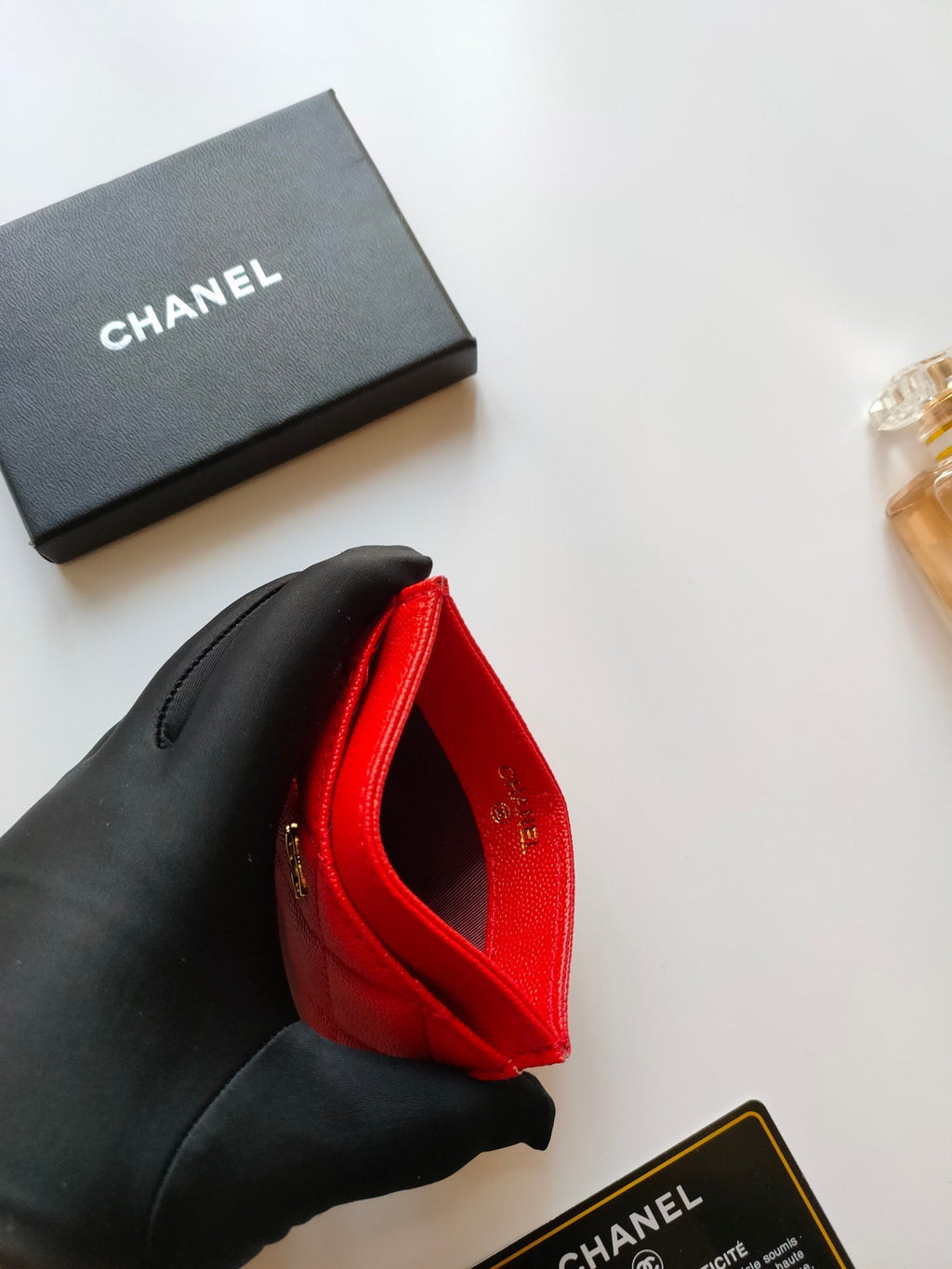 CHANEL CARD HOLDER 11.2 ROSE GRAINED CALFSKIN GOLD ICON