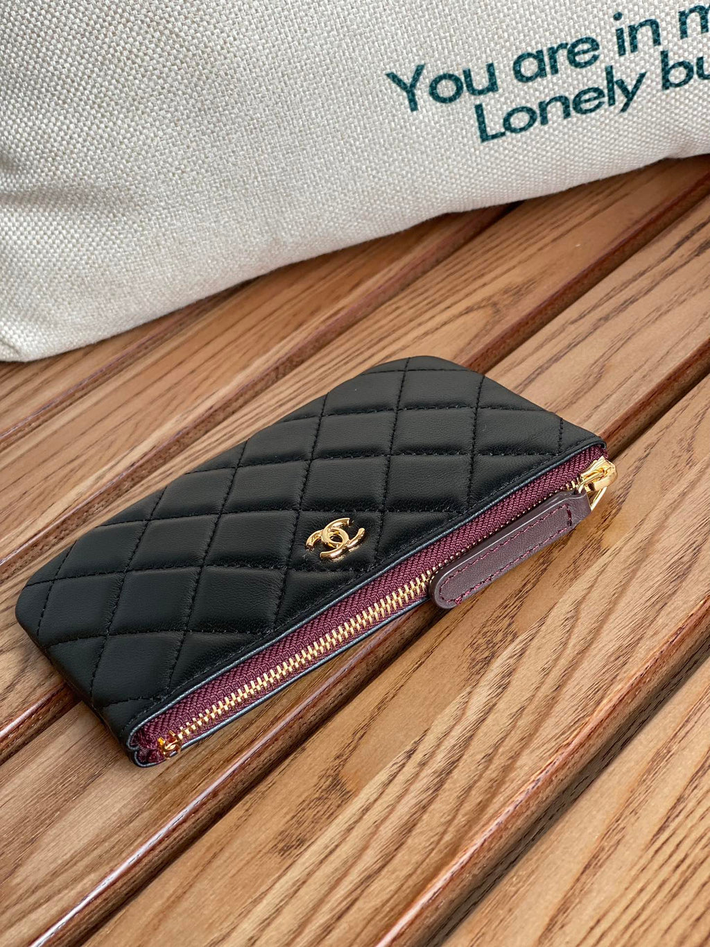 CHANEL CLASSIC SMALL 15 ZIPPED POUCH IN BLACK CALFSKIN