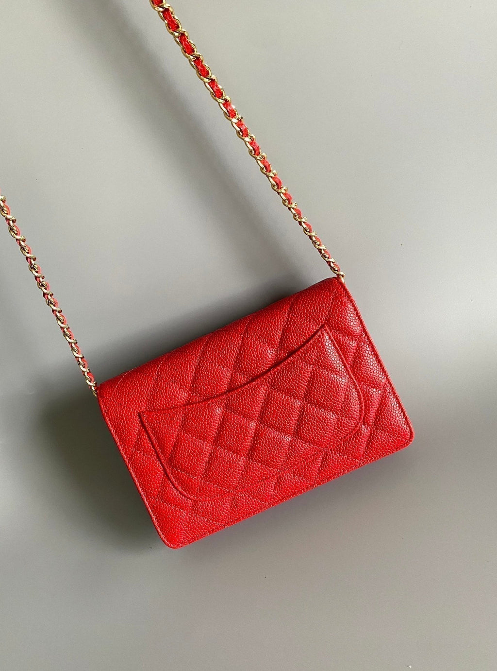CHANEL WOC 19 RED CAVIAR GOLD HARDWARE