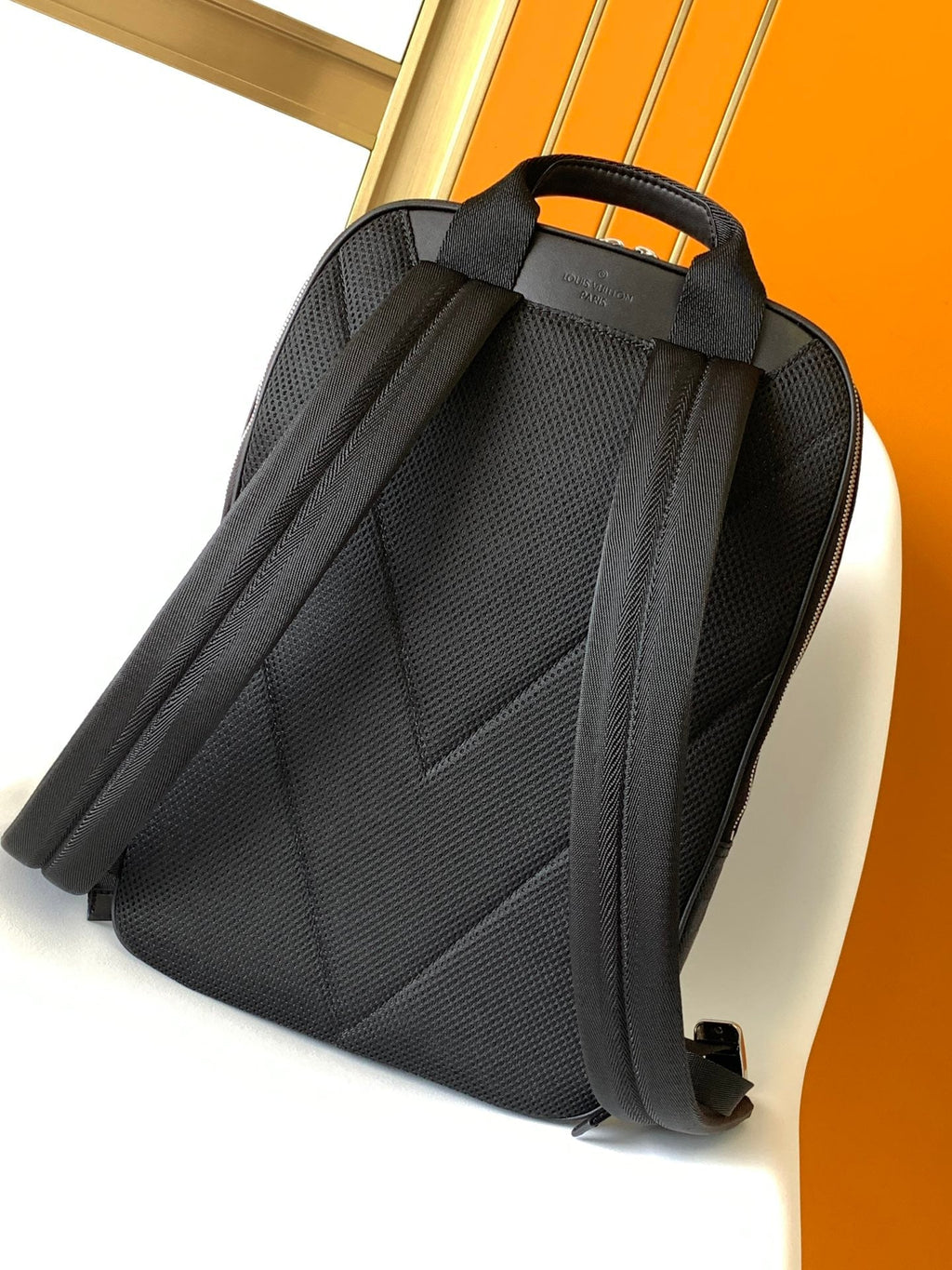 LOUIS VUITTON LV 25S MICHAEL BACKPACK 42 IN EMBOSSED DAMIER INFINI BLACK CALFSKIN