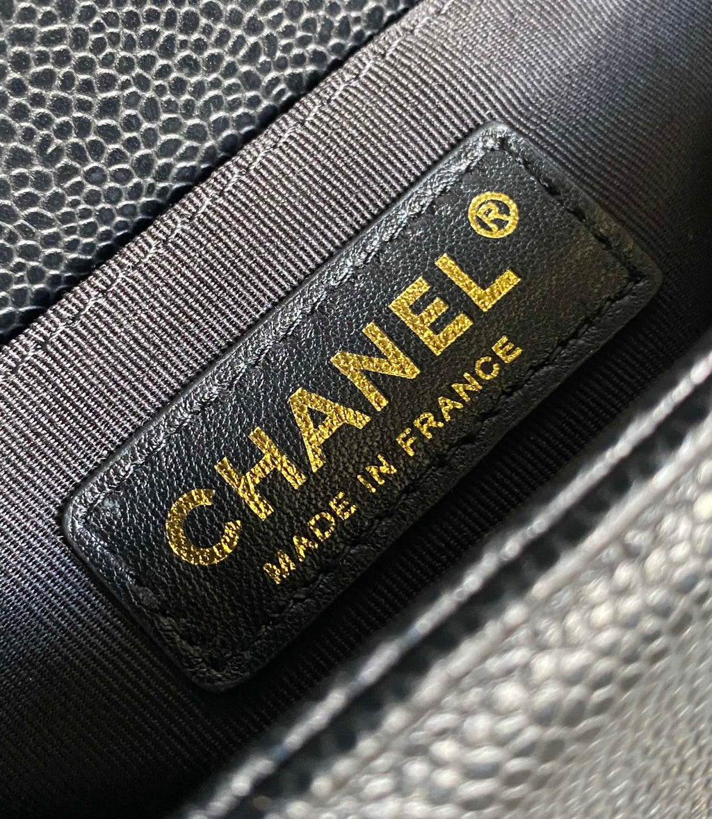 CHANEL SMALL BOY BAG 20 IN BLACK LAMBSKIN GOLD HARDWARE