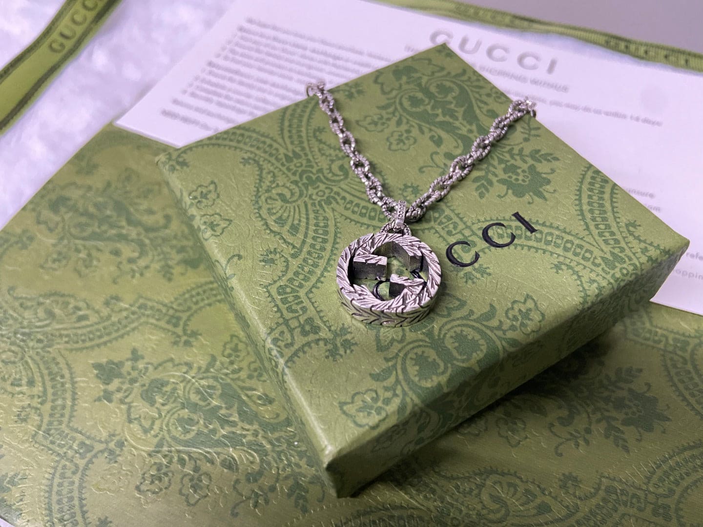 Double Gucci Interlocking Gucci Pendant Necklace