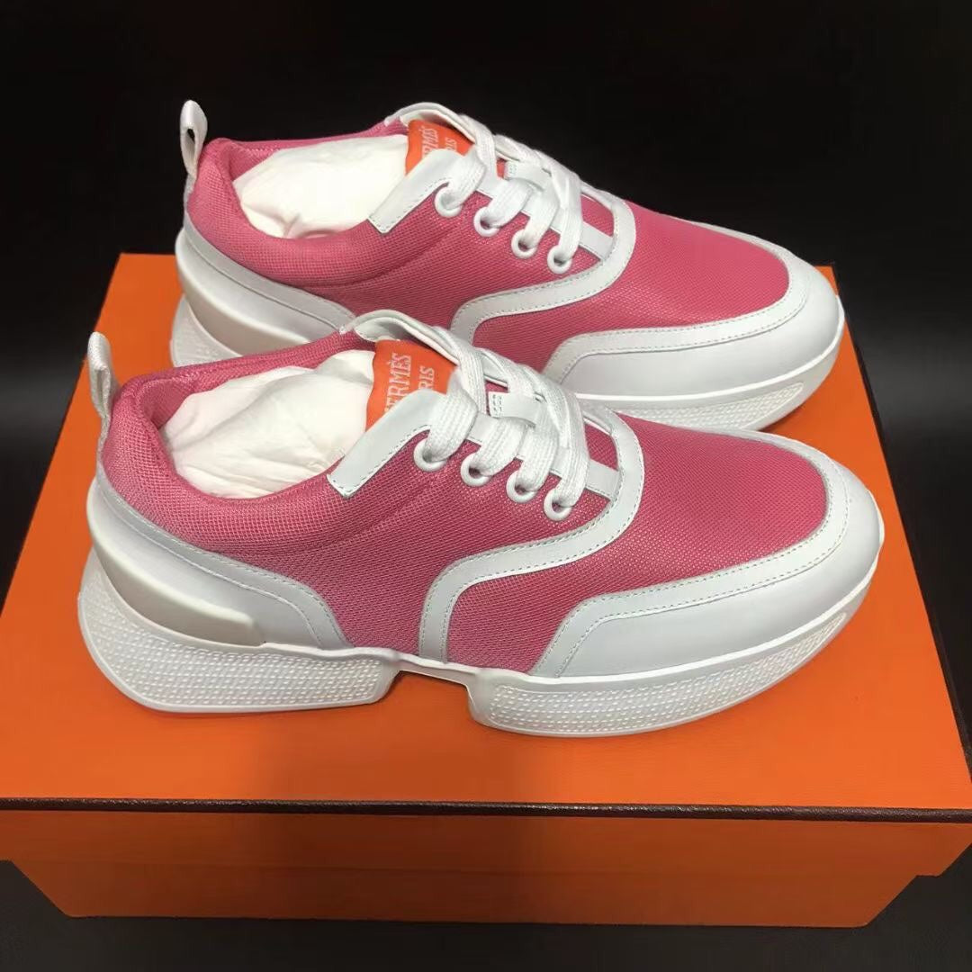 HERMES GIGA SNEAKER HOT PINK MIX WHITE CALFSKIN
