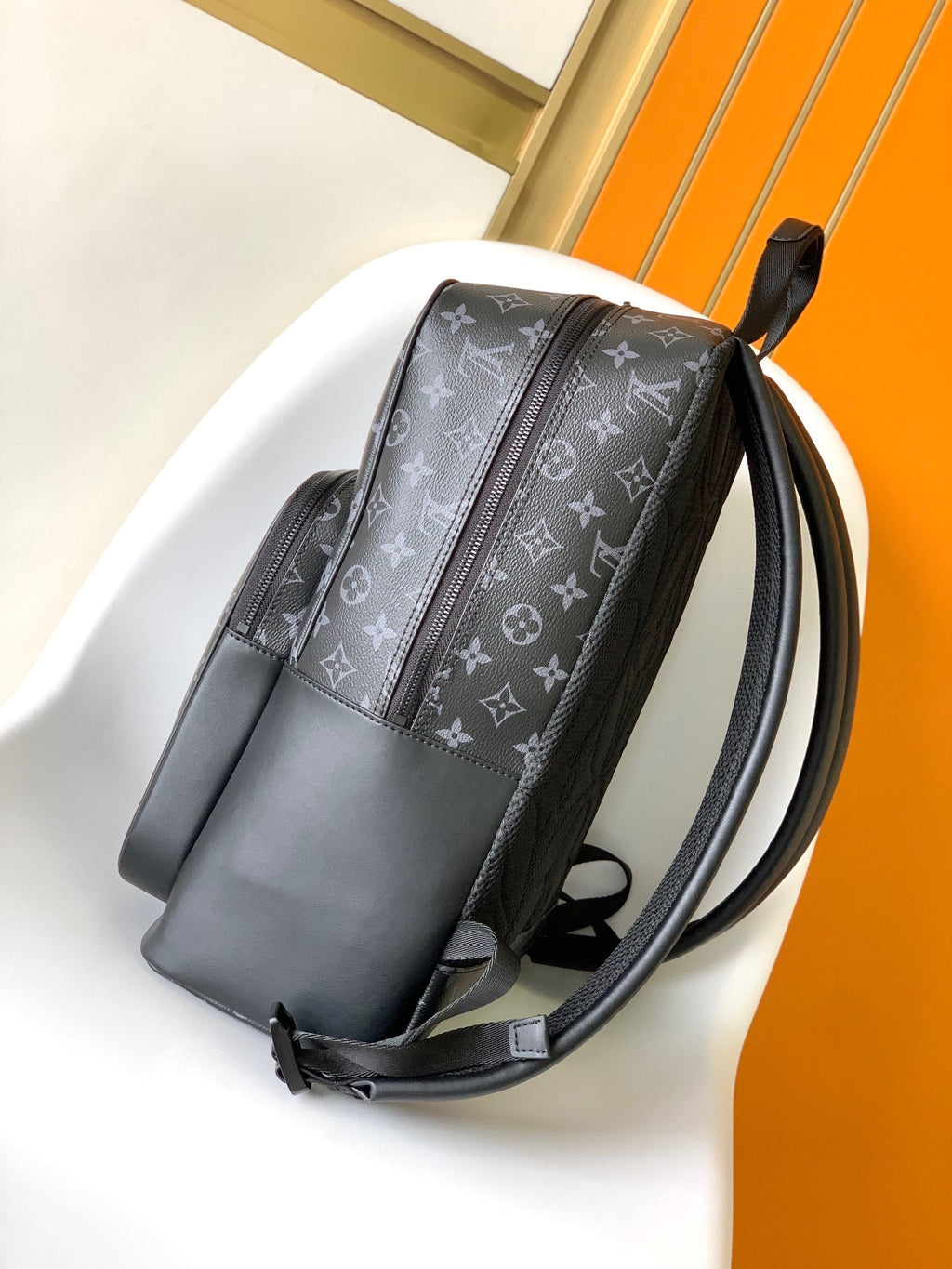 LOUIS VUITTON DISCOVERY BACKPACK 41 IN BLACK MONOGRAM MACASSAR CANVAS AND CALFSKIN