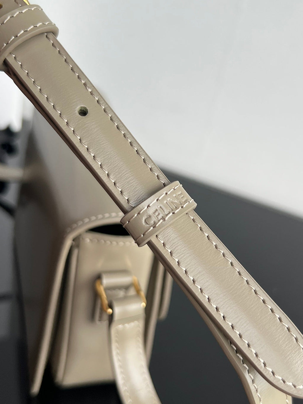 CELINE TRIOMPHE TEEN 18 GREY COWHIDE