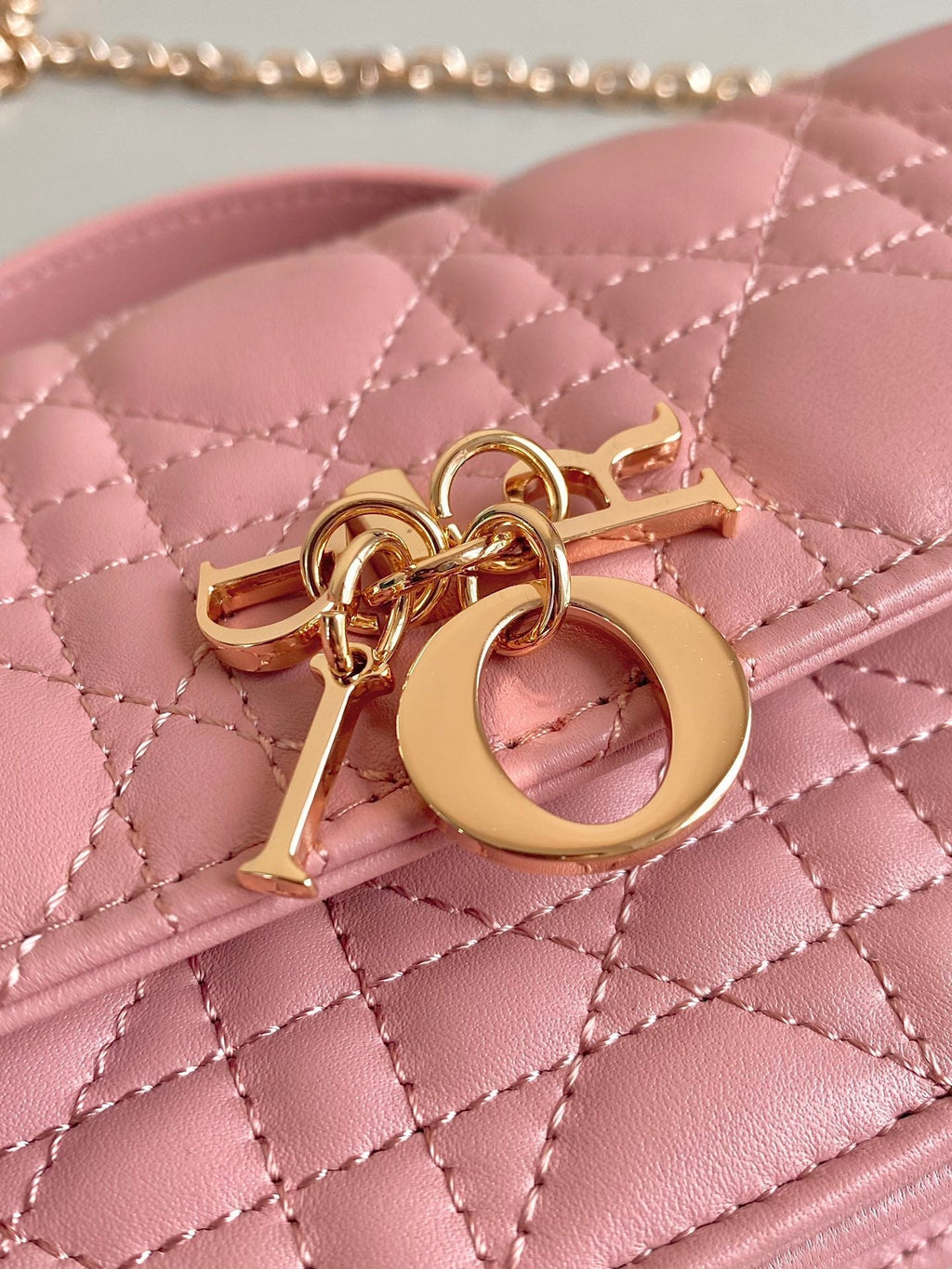 DIOR LADY 21 CHAIN BAG IN HOT PINK LAMBSKIN