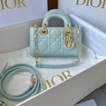 DIOR MINI D-JOY BAG 17 IN LIGHT BLUE LAMBSKIN