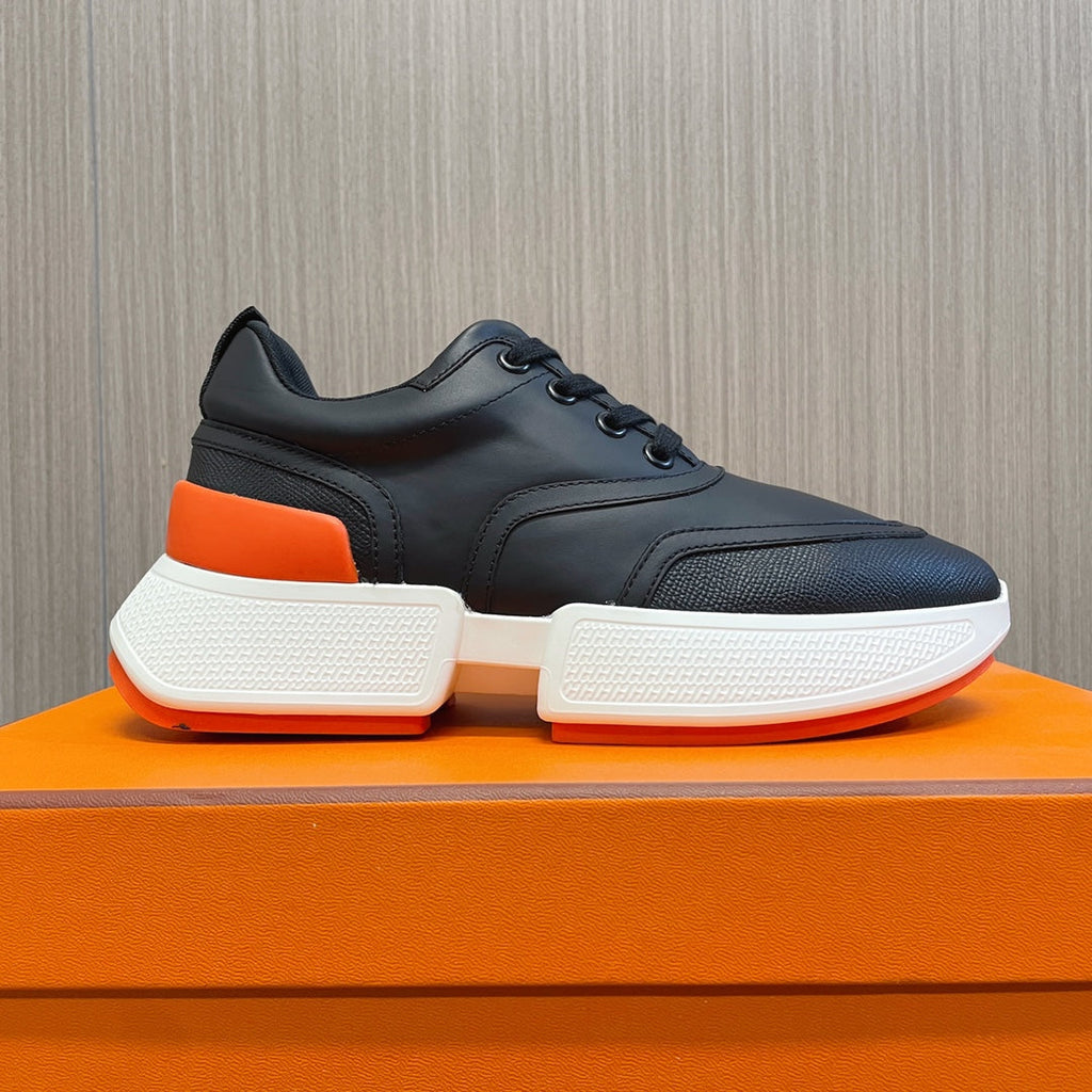 HERMES GIGA SNEAKER GLOSSY BLACK CALFSKIN