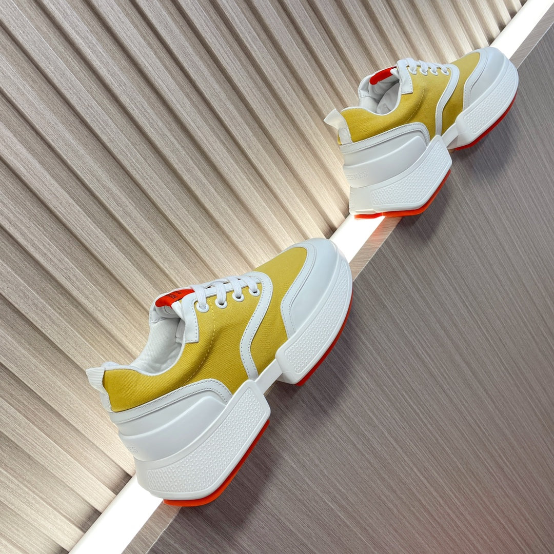 HERMES GIGA SNEAKER YELLOW MIX WHITE CALFSKIN