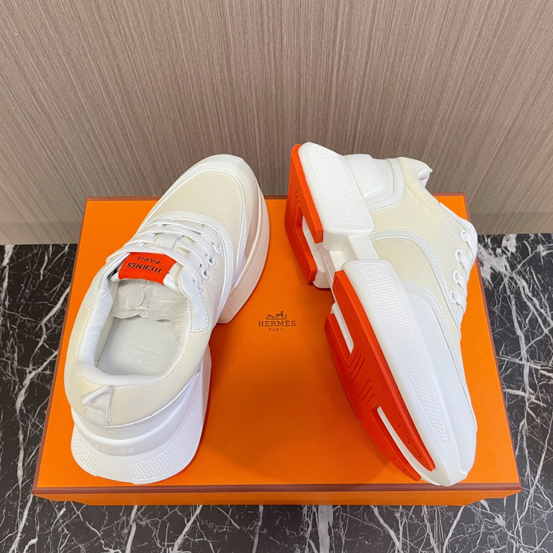 HERMES GIGA SNEAKER BLUE PASTEL PINK WHITE CALFSKIN