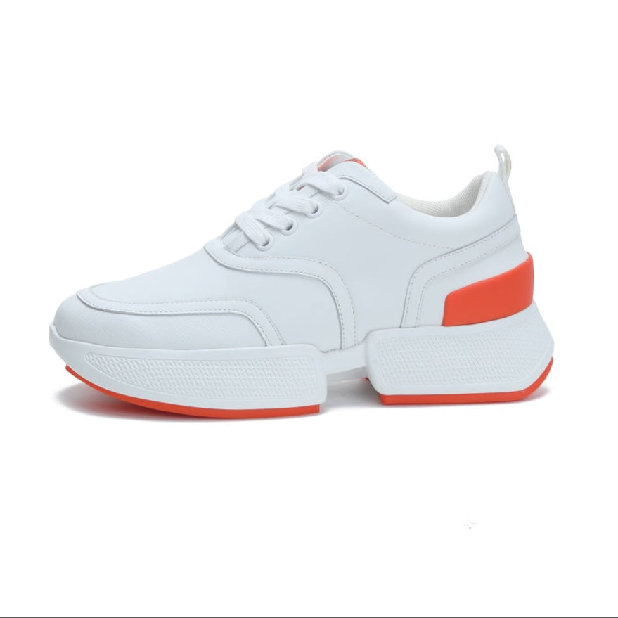 HERMES GIGA SNEAKER IN WHITE STITCHED MESH AND CALFSKIN