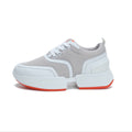 HERMES GIGA SNEAKER IN HARBOR GRAY STITCHED MESH AND WHITE CALFSKIN