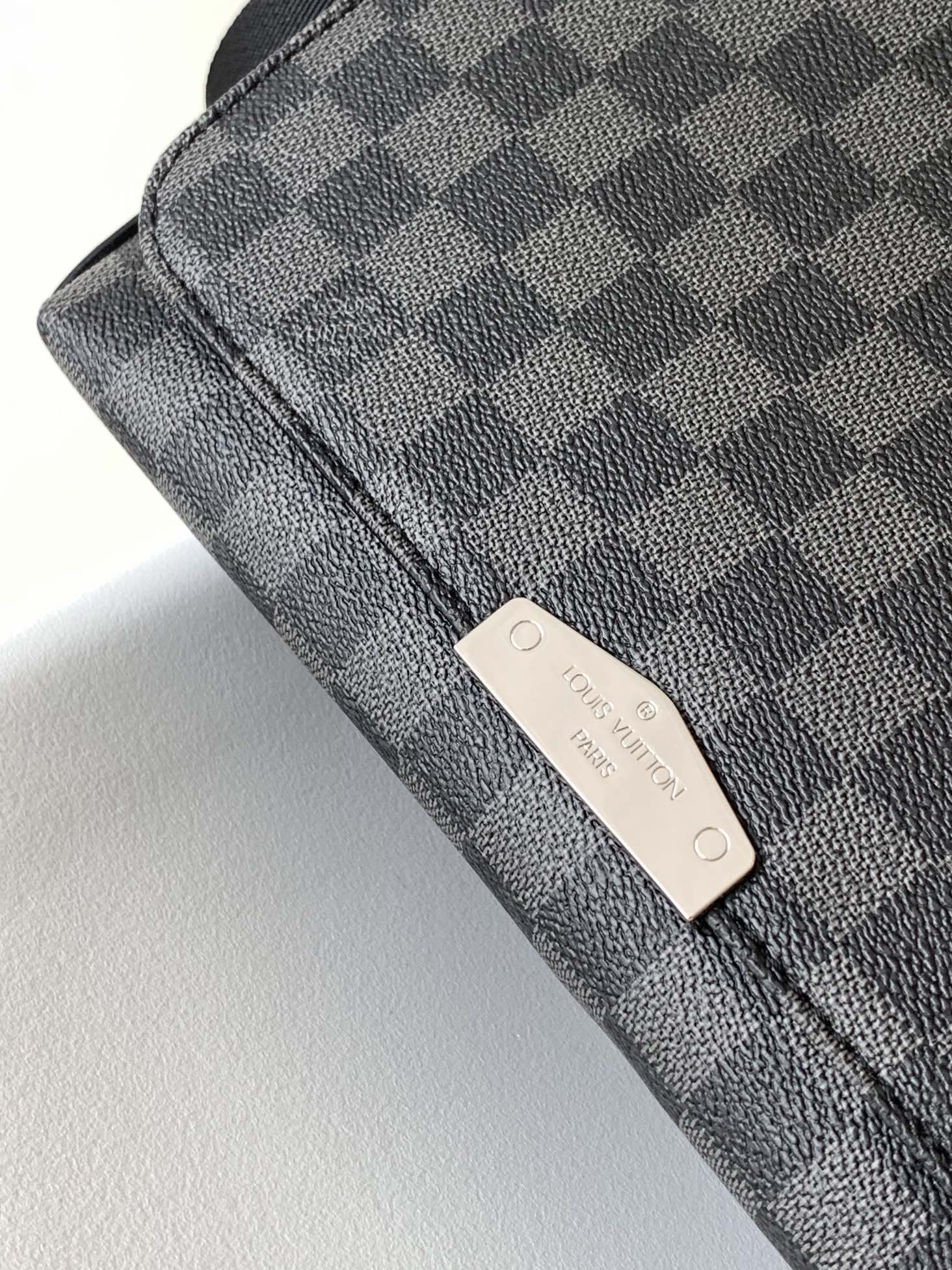 LOUIS VUITTON LV 25S SMALL DISTRICT CROSSBODY BAG 25 IN BLACK DAMIER GRAPHITE CANVAS AND CALFSKIN
