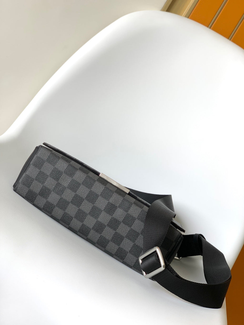 LOUIS VUITTON LV 25S SMALL DISTRICT CROSSBODY BAG 25 IN BLACK DAMIER GRAPHITE CANVAS AND CALFSKIN