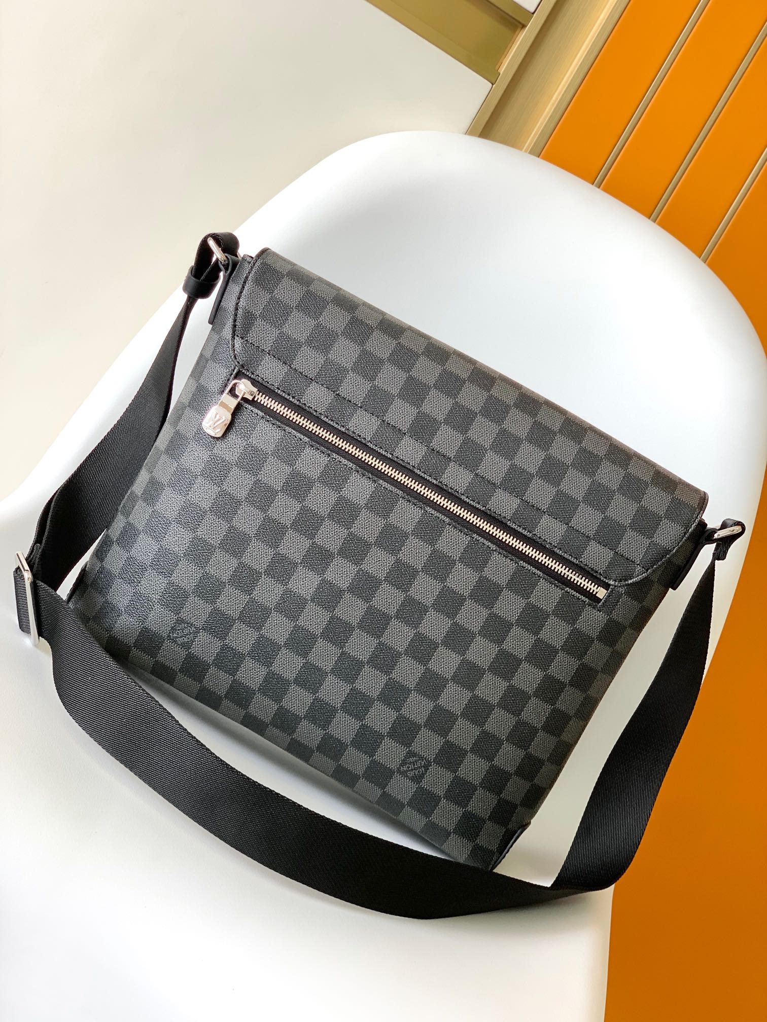 LOUIS VUITTON LV 25S SMALL DISTRICT CROSSBODY BAG 31 IN BLACK DAMIER GRAPHITE CANVAS AND CALFSKIN