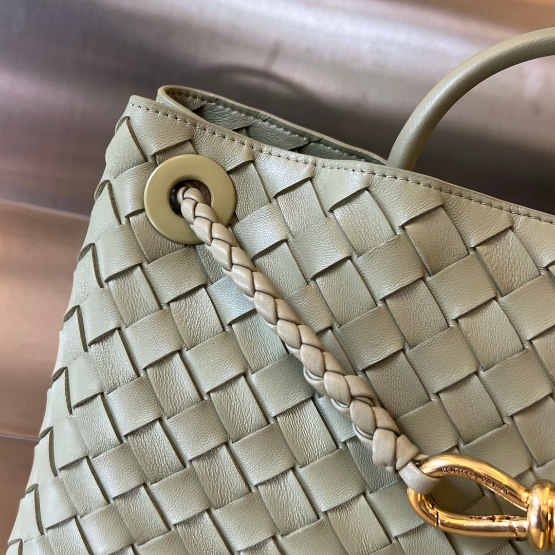 BOTTEGA VENETA SMALL ANDIAMO 29 IN ECRU BEIGE LAMBSKIN