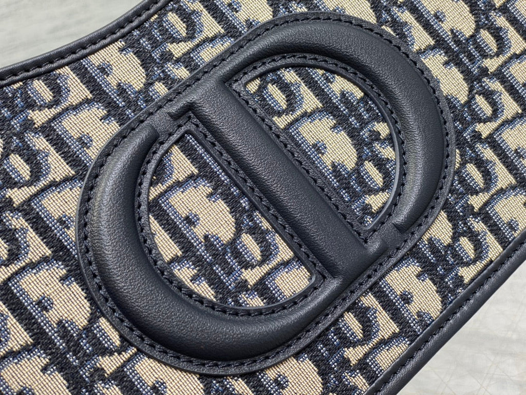 DIOR HOBO SIGNATURE 23  BAG IN BLACK BEIGE PATTERN LAMBSKIN
