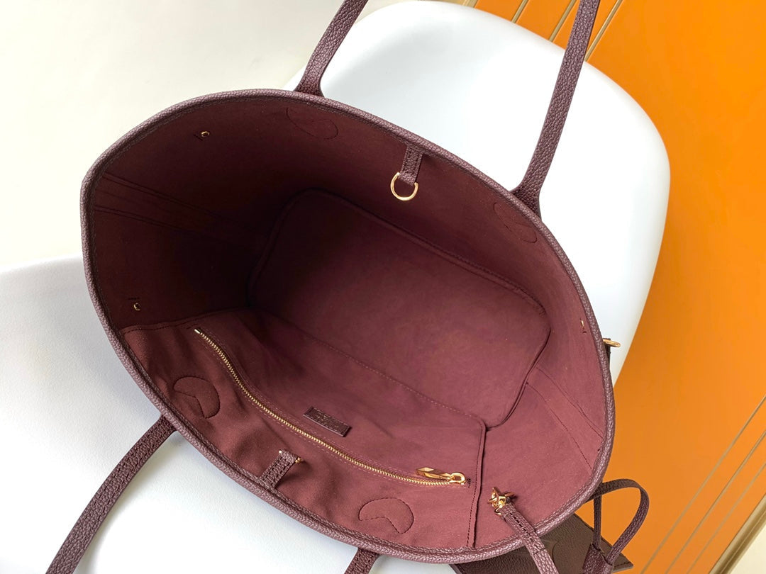 LOUIS VUITTON NEVERFULL MM 32 WINE MONOGRAM EMPREINTE LEATHER