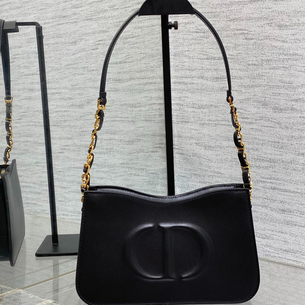 DIOR HOBO SIGNATURE 23  BAG IN BLACK LAMBSKIN