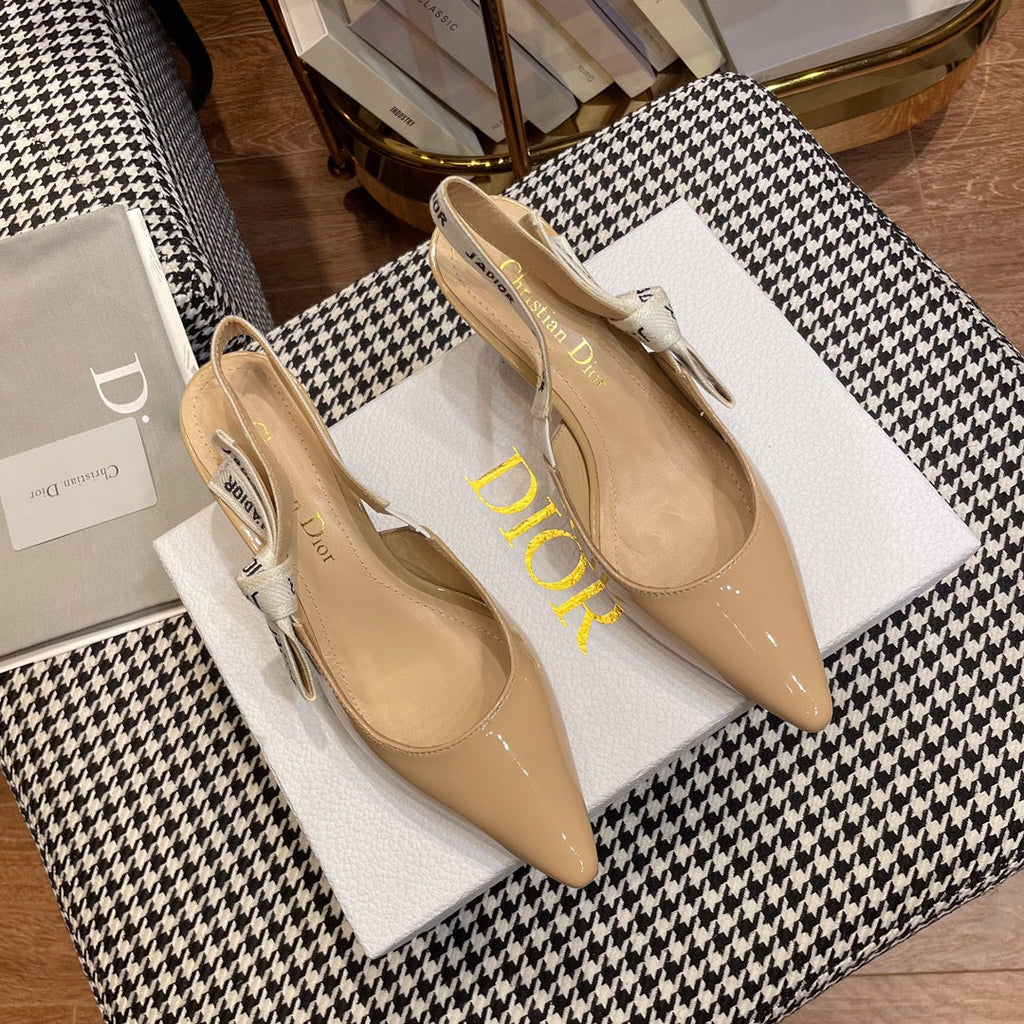 DIOR J'A SLINGBACK PUMPS IN BEIGE CALFSKIN