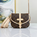 LOUIS VUITTON SAUMUR BB 20 BROWN MONOGRAM CANVAS AND LEATHER TRIM GOLD HARDWARE