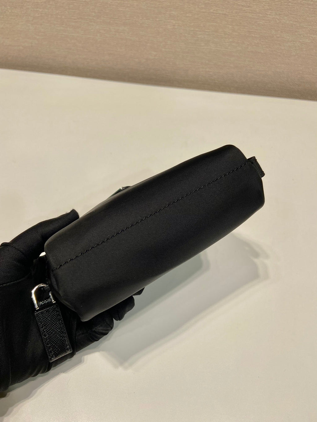 PRADA CLUTCH 12 IN BLACK RE-NYLON