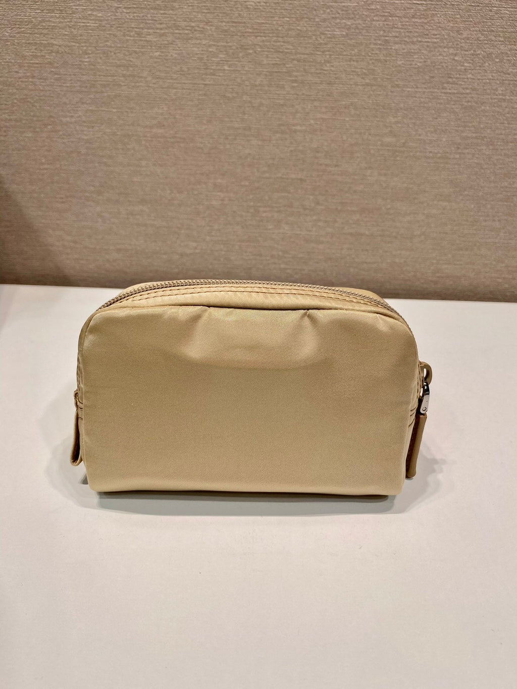 PRADA CLUTCH 12 IN TAN BROWN RE-NYLON