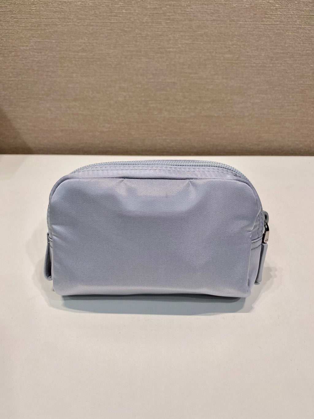 PRADA CLUTCH 12 IN LIGHT GREY RE-NYLON