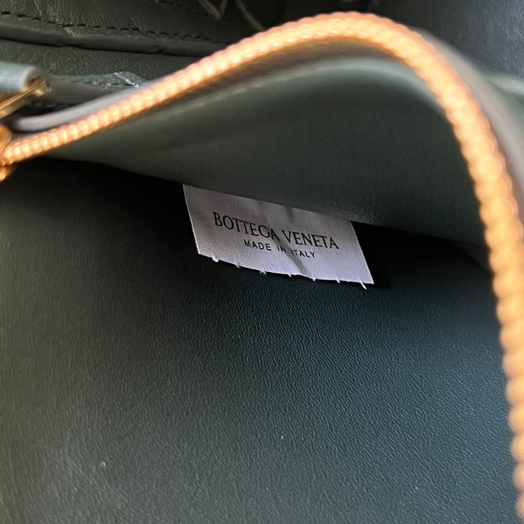 BOTTEGA VENETA SMALL ANDIAMO 29 IN DARK GREEN LAMBSKIN