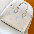 LOUIS VUITTON ONTHEGO MM 35CM CREAM BLUE