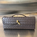 BOTTEGA VENETA Long Clutch Andiamo With Handle 31cm Chocolate Calfskin Ghw