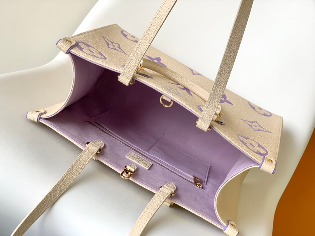 LOUIS VUITTON ONTHEGO MM 35CM CREAM PURPLE