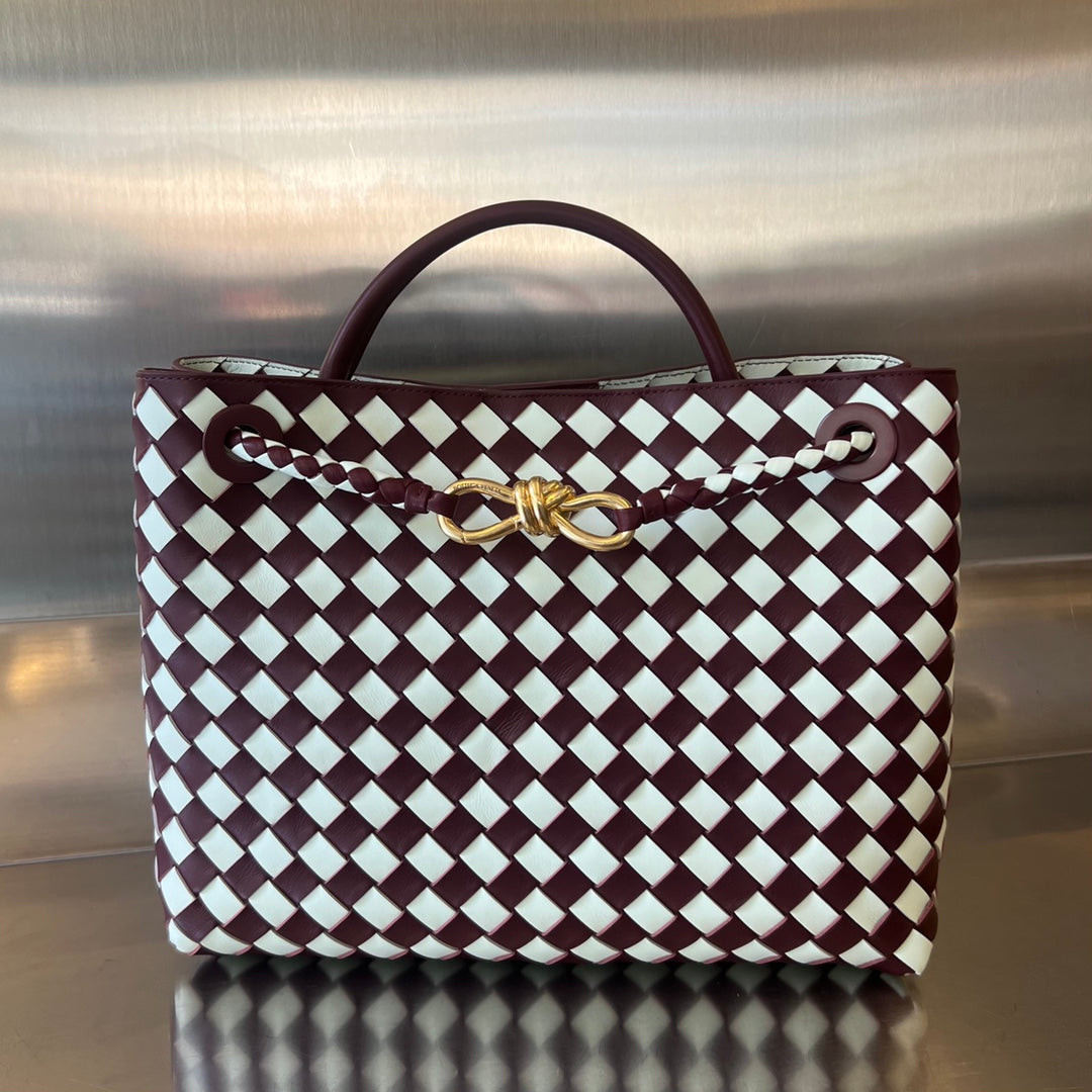 BOTTEGA VENETA MEDIUM ANDIAMO 32 IN RED WHITE CALFSKIN