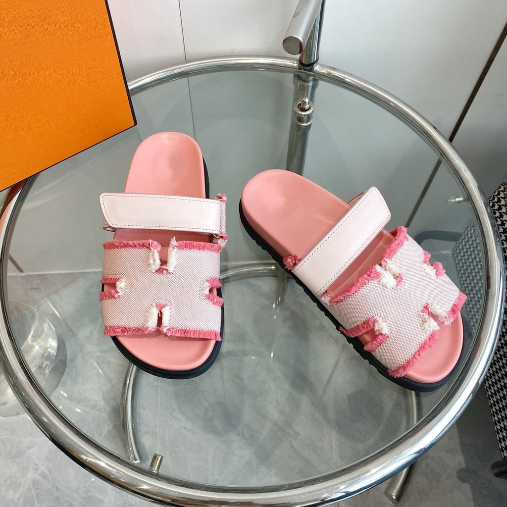 HERMES Chypre Techno Sandal Pink Leather