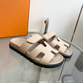 HERMES Chypre Sandal Beige Mastic Calfskin Leather