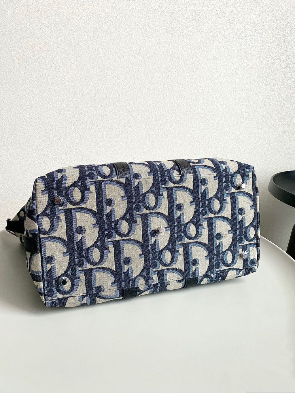 DIOR WEEKENDER 40 IN BEIGE AND BLACK MAXI OBLIQUE JACQUARD