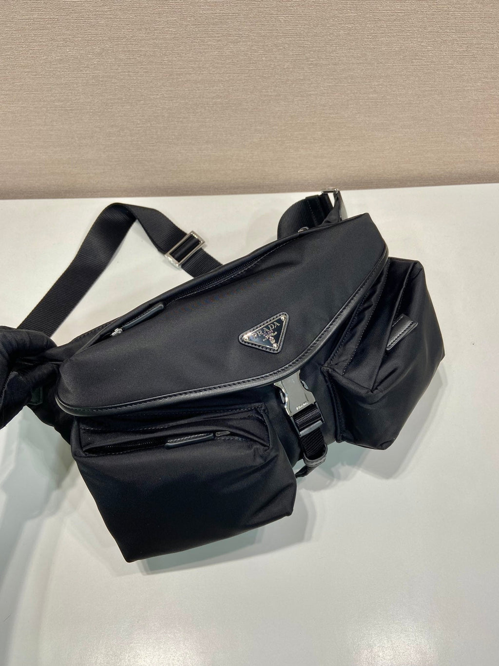 PRADA BELT BAG 27 IN BLACK RE-NYLON