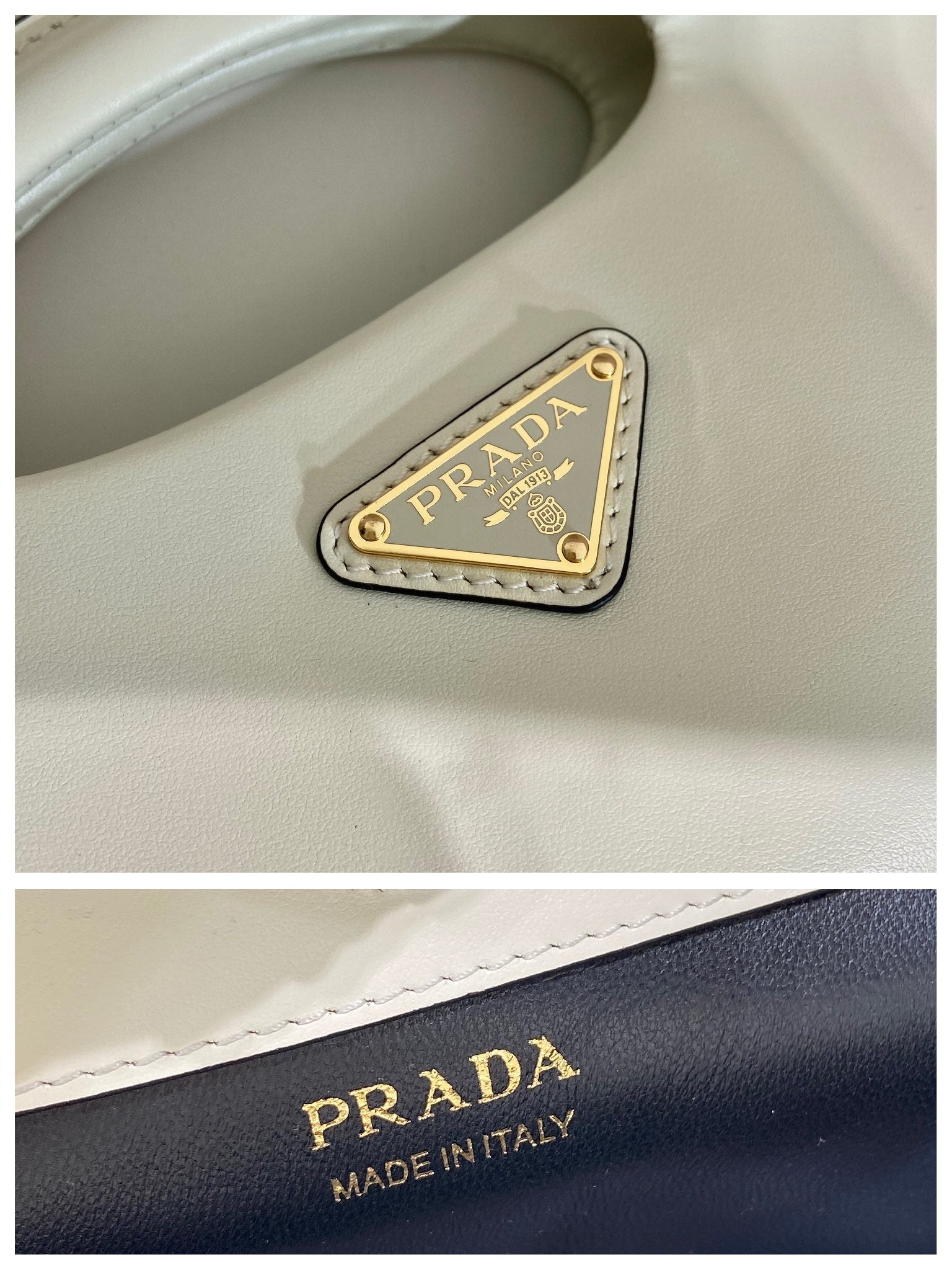 PRADA DUMPLING BAG 30 IN WHTE CALFSKIN