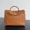BOTTEGA VENETA LARGE ANDIAMO 32 IN BURNT ORANGE LAMBSKIN