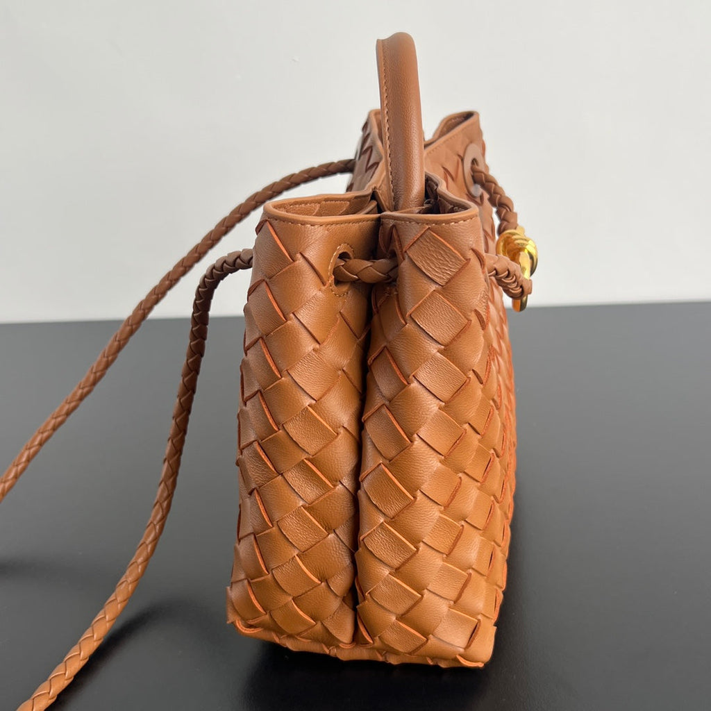 BOTTEGA VENETA MEDIUM ANDIAMO 25 IN BURNT ORANGE LAMBSKIN