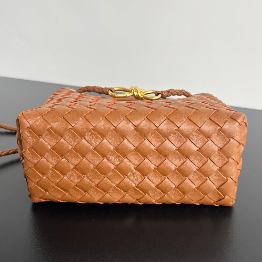BOTTEGA VENETA MEDIUM ANDIAMO 25 IN BURNT ORANGE LAMBSKIN