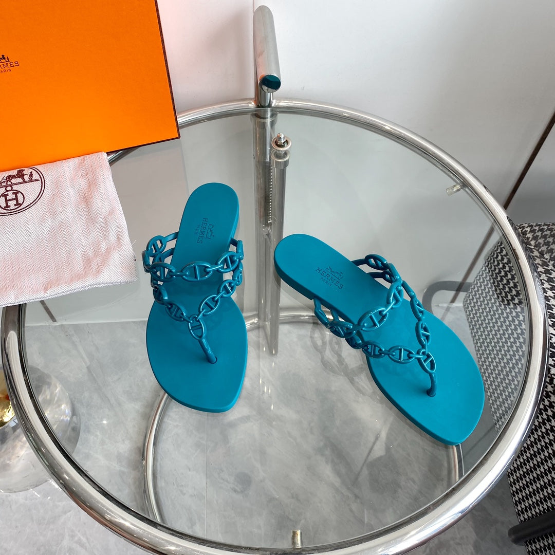 HERMES ISLAND SANDAL CERULEAN PVC WATERPROOF