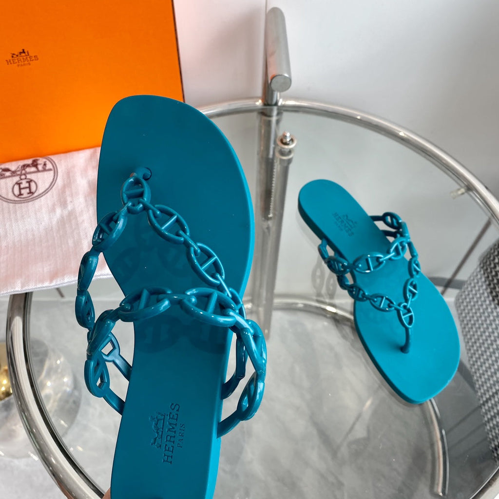 HERMES ISLAND SANDAL CERULEAN PVC WATERPROOF