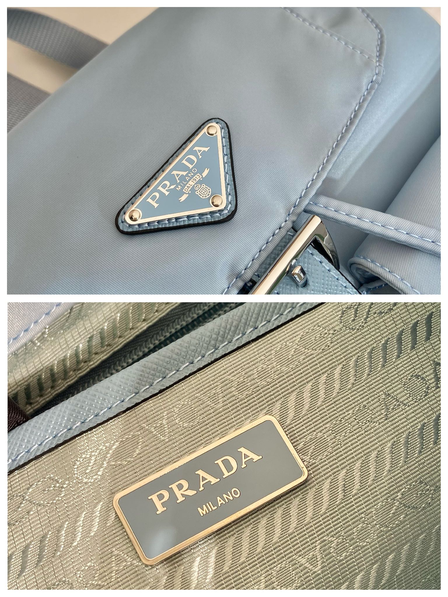 PRADA SMALL BACKPACK 28 IN SKY BLUE PARACHUTE FABRIC