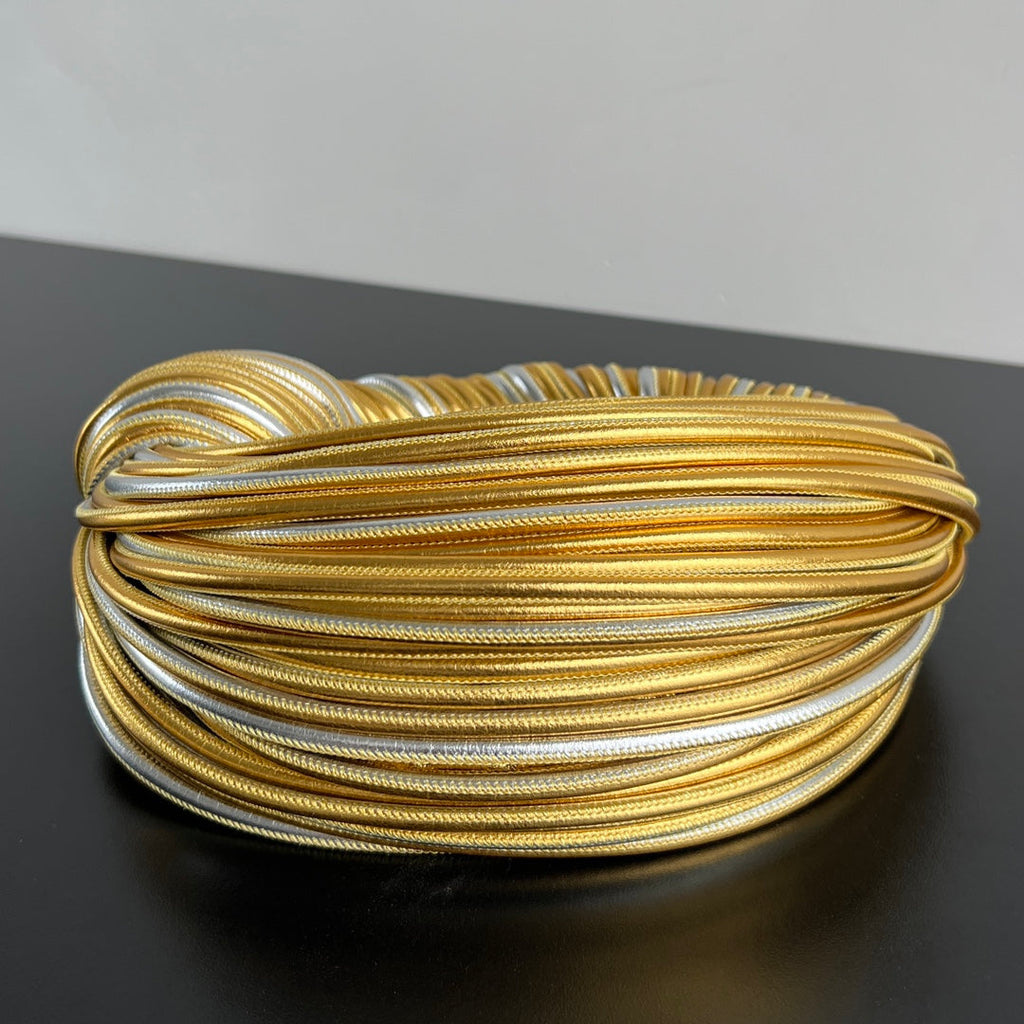 BOTTEGA VENETA MINI JODIE 28 BAG IN GOLD MIX SILVER LAMBSKIN