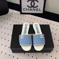 CHANEL MULES blue LAMBSKIN