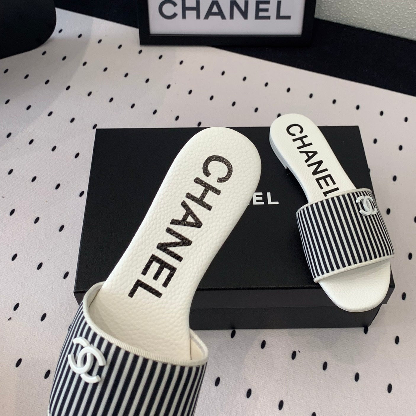 CHANEL MULES black 1 LAMBSKIN